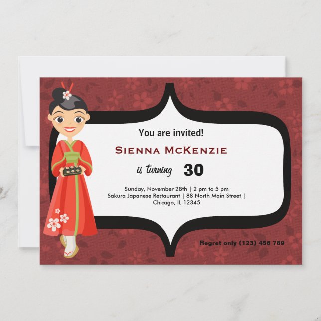 Convite Sushi Birthday (Frente)