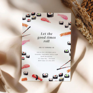 Convite Sushi Festa de aniversário