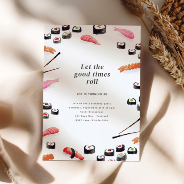 Convite Sushi Festa de aniversário (Criador carregado)