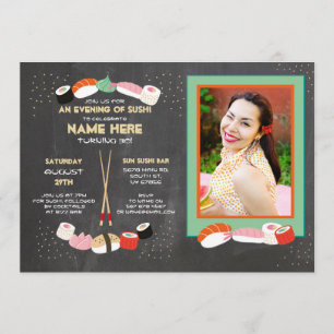 Convite Sushi Janta foto do Bar de Festa de aniversário j