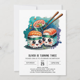 Convite Sushi Night Birthday