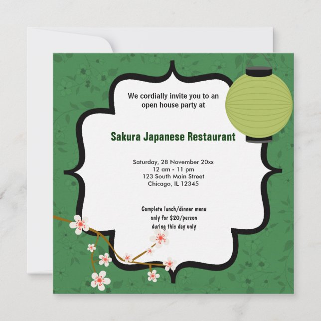 Convite Sushi Open House (Frente)