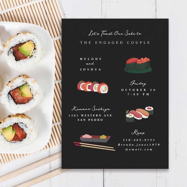 Convite Sushi Pré-Festa de casamento (Criador carregado)