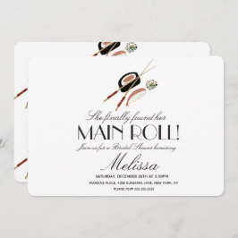 Convite Sushi Rolls Chopsticks Chá de panela Saki Japão