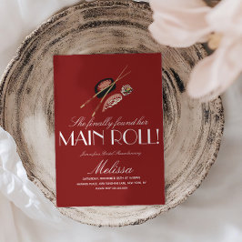 Convite Sushi Rolls Chopsticks Japan Saki Bridal Shower