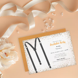 Convite Suspender Preto - Festa de Despedida de Solteiro