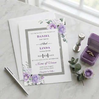 Convite Susurros de Lavanda: Elegância em Flor