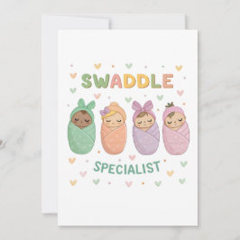 Convite Swaddle Specialist Cute Baby Illustration