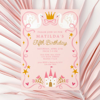 Convite Swan Princess Birthday