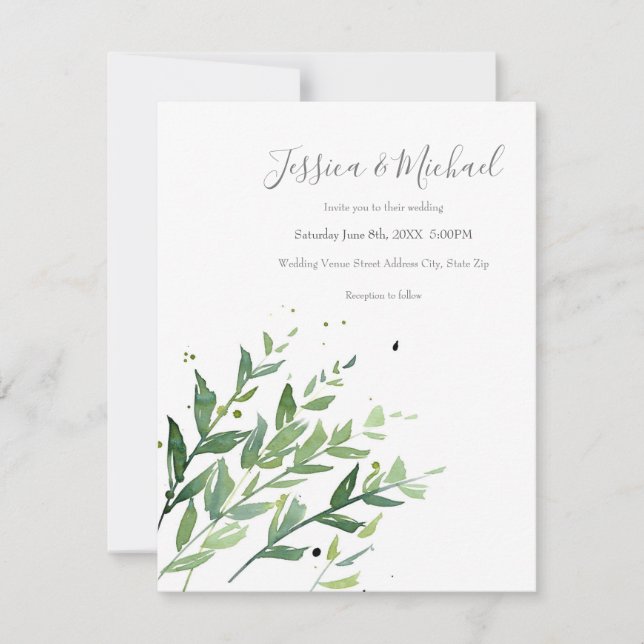 Convite 'Sway 2' Abstrato Watercolor (Frente)