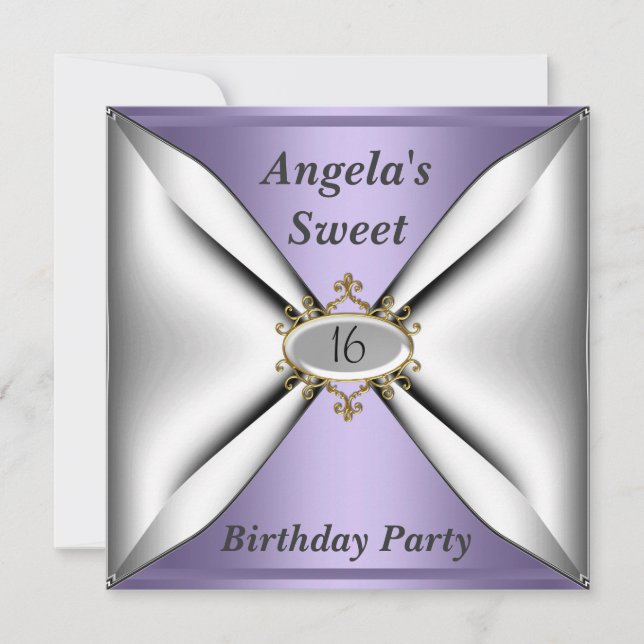 Convite Sweet 16 aniversário Invitation Mauve (Frente)