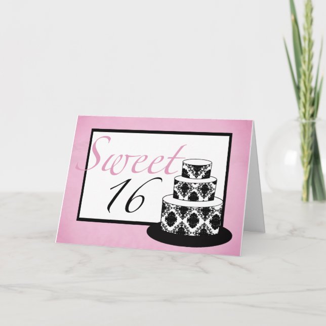Convite Sweet 16 Birthday Card (Frente)