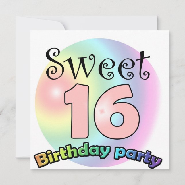 Convite Sweet 16 birthday invitation Custom (Frente)