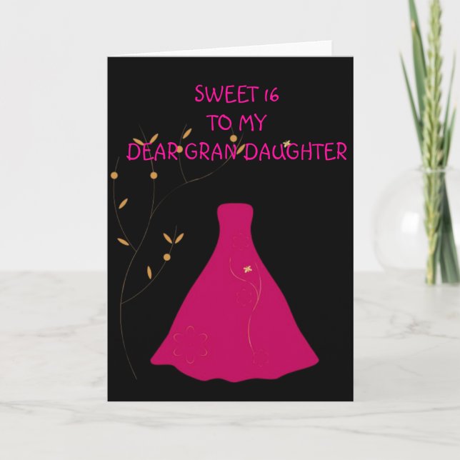 Convite Sweet 16 Grandaughter Card (Frente)