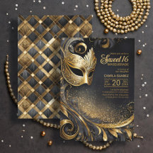 Sweet 16 Mascarada Black Dourado ID1032