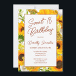 Convite Sweet 16 Modern Sunflower Floral<br><div class="desc">Os girassóis brilhantes e ensolarados são a flor perfeita para celebrar um aniversário especial. Este quadro floral moderno e a tipografia minimalista é um ar fresco para o planejamento do seu partido. Este artigo faz parte da coleção Girassol e Flor Selvagem. Ele contém modelos DIY que você pode usar para...</div>