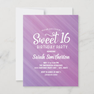 Convite Sweet 16 Roxo