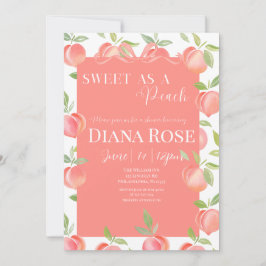 Convite Sweet as a Peach Baby Shower Invitation