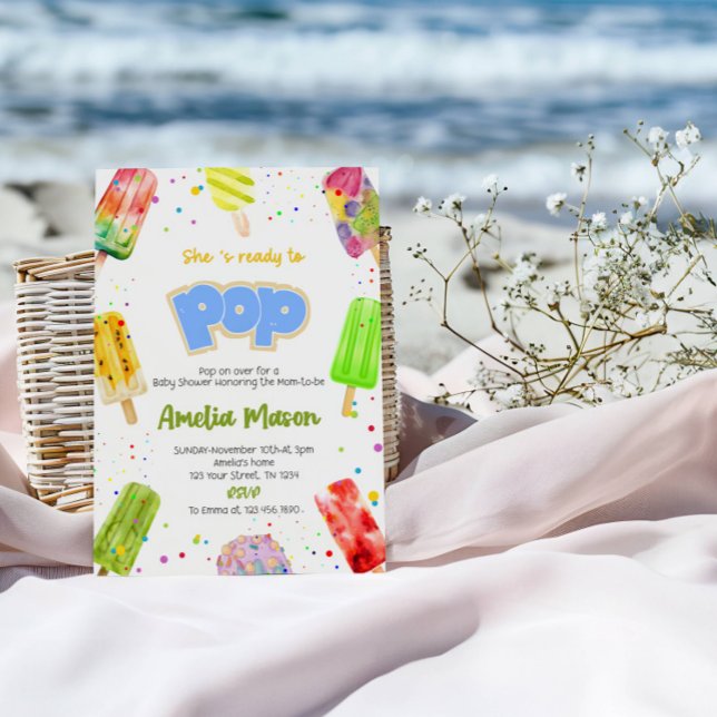 Convite Sweet Baby on the Way | Ice Cream Pop Baby Shower (Criador carregado)