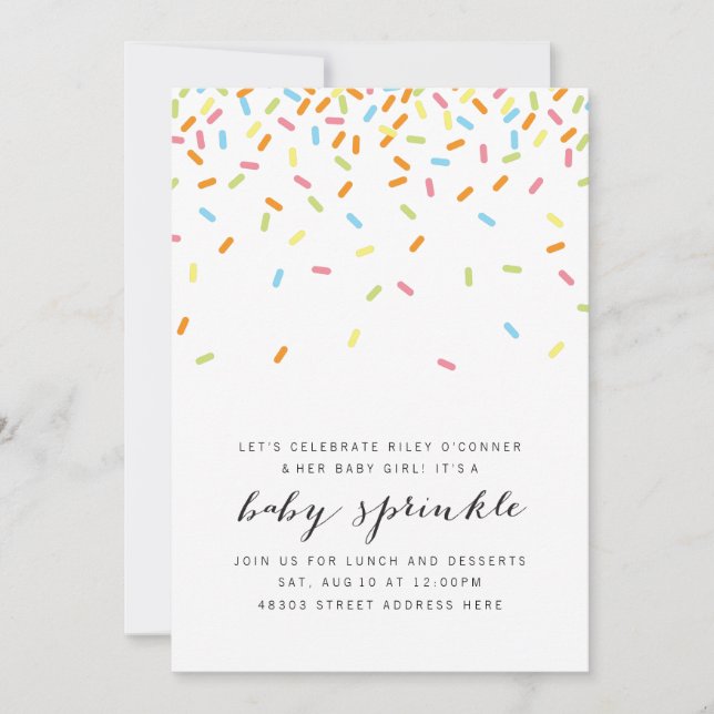 Convite Sweet Baby Sprinkle Invite (Frente)
