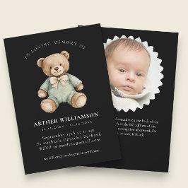 Convite Sweet Bear Memorial Baby Funeral Announcement