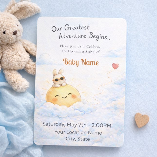 Convite Sweet Bunny Sun Celebration Style (Criador carregado)