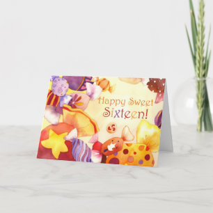 Convite Sweet Candies for Sweet 16th Birthday