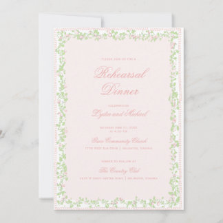 Convite Sweet Crest w/ Blush Pink Bow | Rehearsal Dinner