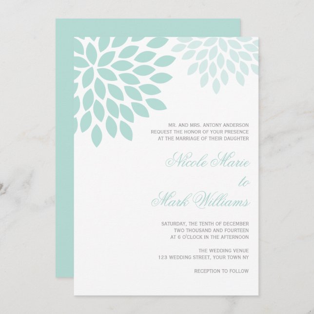 Convite Sweet Dahlias Wedding (Frente/Verso)