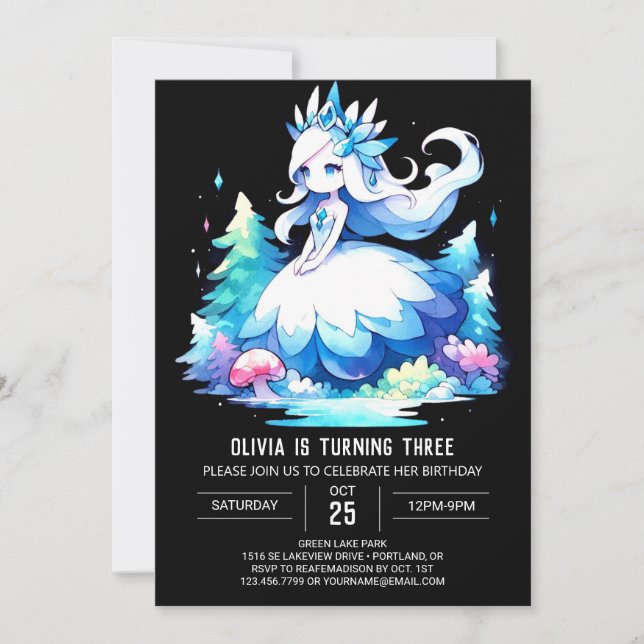 Convite Sweet Dreamy Princess Birthday (Frente)