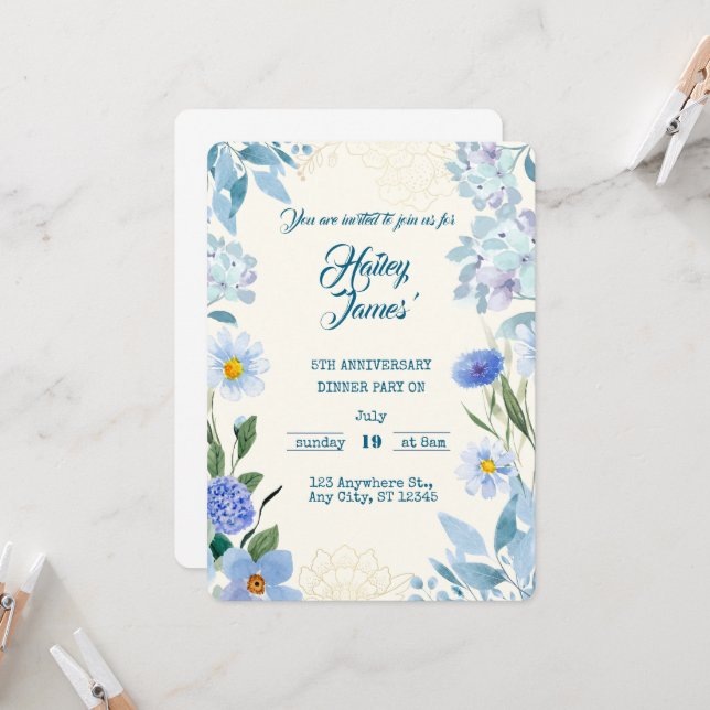 Convite Sweet Floral Birthday Invitation for Kids (Frente/Verso In Situ)