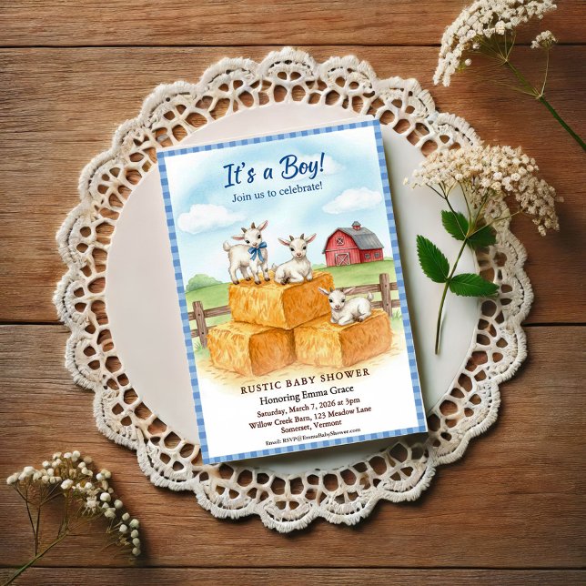 Convite Sweet Goats Baby Shower Invitation (Criador carregado)