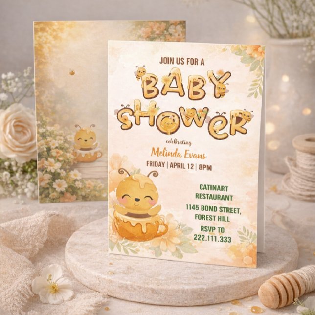 Convite Sweet Honey Bee Baby Shower Invitation (Criador carregado)
