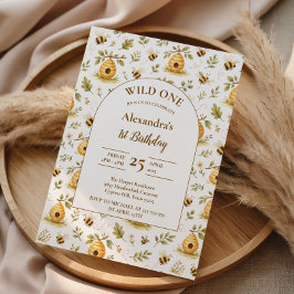 Convite Sweet Honey Bee Wild One Birthday