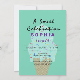 Convite Sweet Ice Cream Birthday 