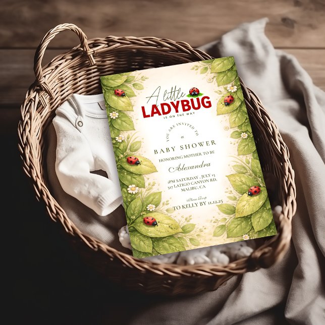 Convite Sweet Ladybug Spring Baby Shower (Criador carregado)