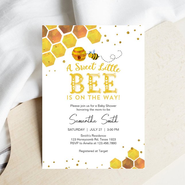 Convite Sweet Little Bee Honey Bee Baby Shower Invitation (Criador carregado)