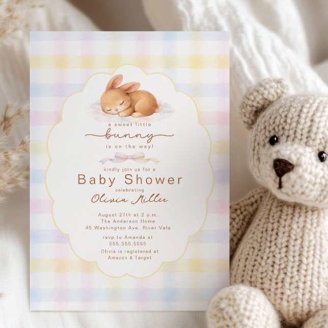 Convite Sweet Little Bunny Baby Shower Invitation (Criador carregado)