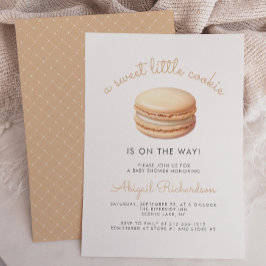 Convite Sweet Little Cookie Macaron Neutral Baby Shower
