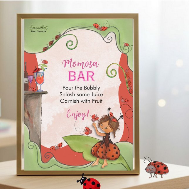 Convite Sweet Little Lady Momosa Bar Sign (Sweet Little Lady Momosa Bar Sign Invitation)