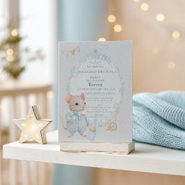 Convite Sweet Little Mouse Birthday Invitation