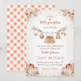 Convite Sweet Little Pumpkin Autumn Baby Shower Invitation
