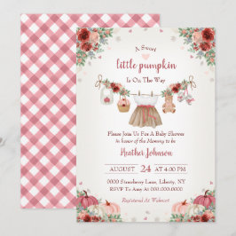 Convite Sweet Little Pumpkin Autumn Baby Shower Invitation