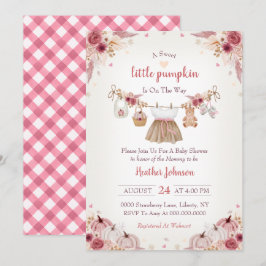 Convite Sweet Little Pumpkin Autumn Baby Shower Invitation