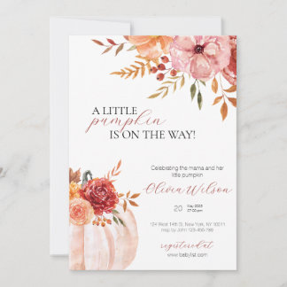 Convite Sweet Little Pumpkin Baby Shower Invitation