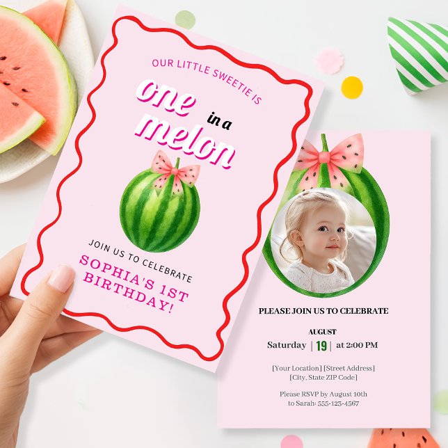 Convite Sweet Melon First Birthday Party (Criador carregado)