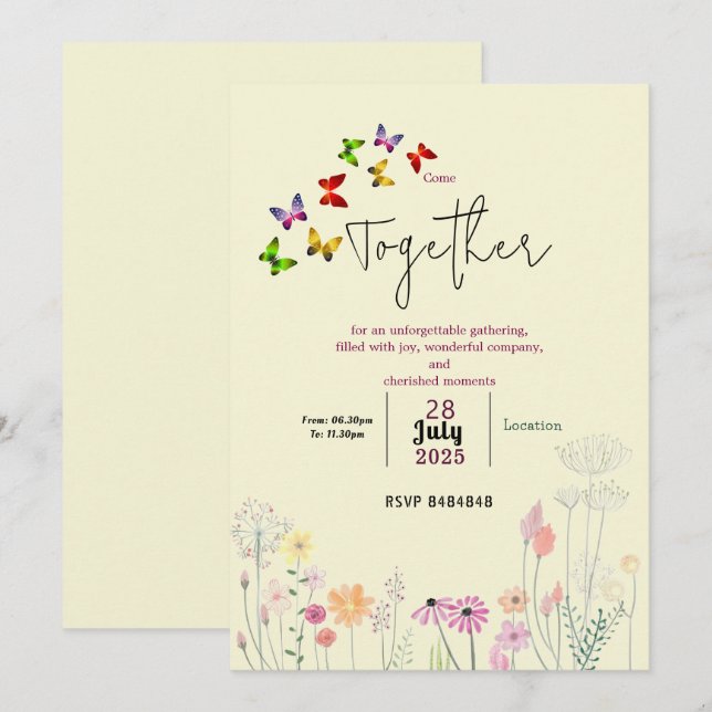 Convite Sweet memories gathering  (Frente/Verso)