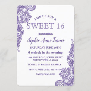 Convite SWEET Moderno Ultra Violet Lace 16