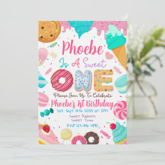 Convite Sweet One First Birthday Party Invitation