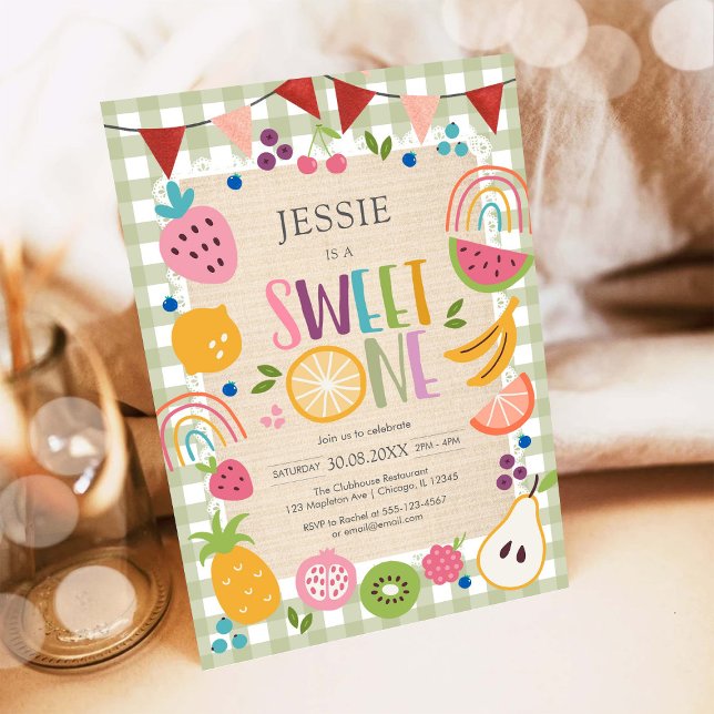 Convite Sweet One Fruit 1st Birthday Invitation (Criador carregado)